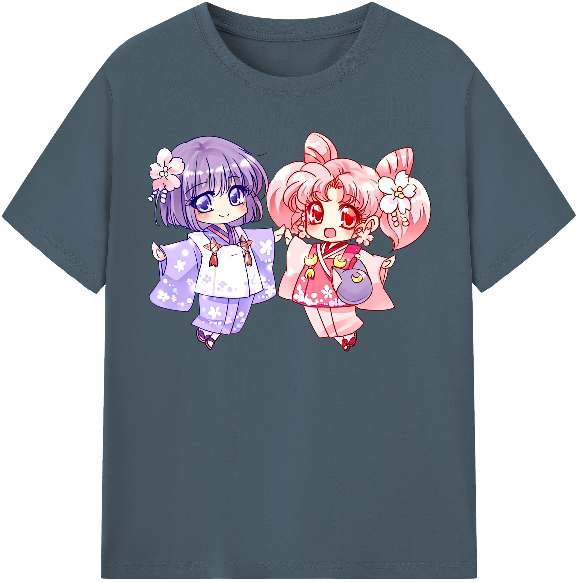（画像用） 美少女戦士セーラームーン ちびうさ Sailor Moon Chibiusa Tsukino Usagi Small Lady Serenity 綿100％半袖Tシャツ（フロントプリント）